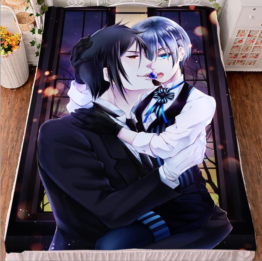 Details About Anime Black Butler Ciel Sebastian Bed Sheets Blanket Bedding Otaku Gift 1 5 2m