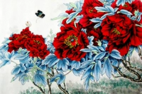 Su thêu thêu DIY kit người mới bắt đầu trang trí thủ công vẽ hoa mẫu đơn hoa phong phú 30 * 45CM tranh thêu cửu ngư quần hội