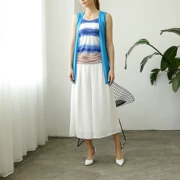Zhuo Y của phụ nữ mùa xuân và mùa hè mô hình cardigan mỏng áo len Lacey giản dị bên ngoài khăn choàng 300903 màu xanh V
