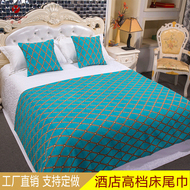 Khách sạn khách sạn bộ đồ giường tùy chỉnh trải giường cover giường mat đơn giản cao cấp giường khăn trang trí giường cờ bán buôn
