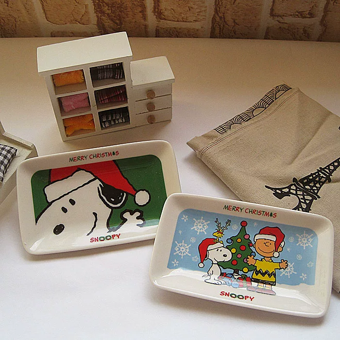 [出口品　 Merry Christmas SNOOPY 史努比碟子 新款]