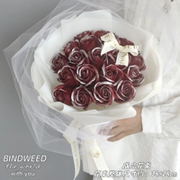 19 Серебряный ледяной красный белый марля