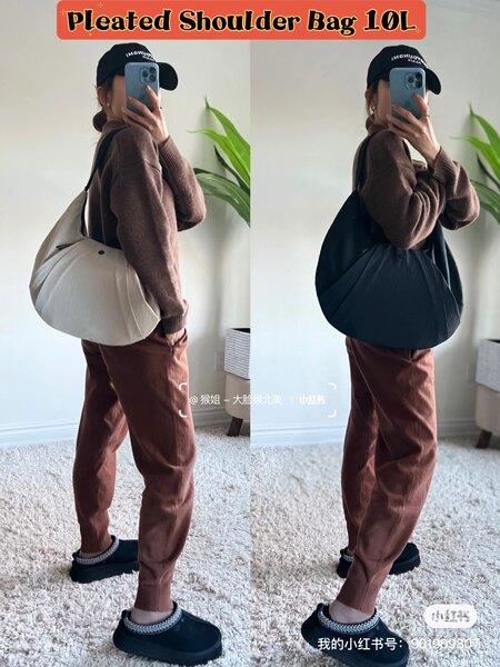 Штаты в настоящее время Lululemon Pleated Shoulder Bag 10L йога случайный движение плечо коровий рог пакет