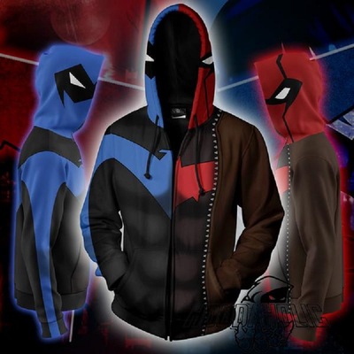 taobao agent DC, heroes, sports sweatshirt with zipper with hood, cardigan, clothing, Batman, 3D, cosplay