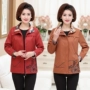 Áo khoác cho mẹ mùa xuân và mùa thu ngắn Áo khoác nữ 40-50 tuổi trung niên áo khoác mỏng các kiểu áo sơ mi họa nữ đẹp