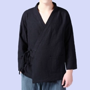 Hanfu nam, phong cách cổ xưa được cải tiến, đeo lớn, vải lanh, trang phục dân tộc, dịch vụ thiền, trà đạo, kimono Trung Quốc, áo choàng