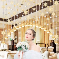 Rèm hạt pha lê rèm cửa trang trí bông tuyết lối đi phòng khách phòng ngủ phòng tắm chuỗi hạt thành vách ngăn rèm không đục lỗ rèm hạt gỗ