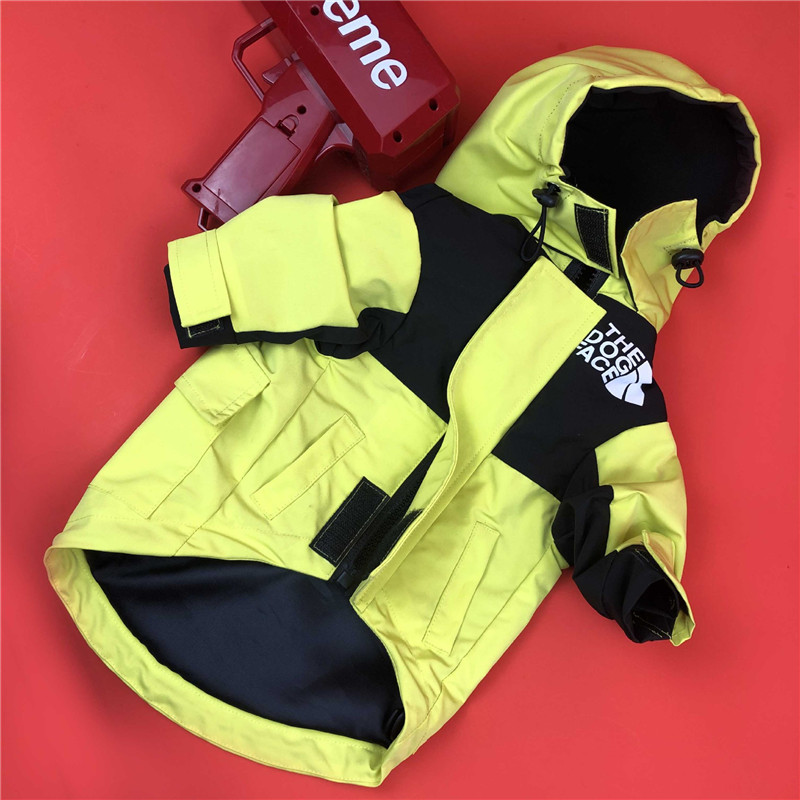 YellowNet red dog clothes spring and autumn puppy poodle Fadou Down Jackets keep warm loose coat waterproof pizex Autumn and winter clothes tide