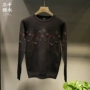 Ba ngàn nước yếu gốc mùa thu và mùa đông thêu hoa áo len nam Hàn Quốc phiên bản của sọc trang trí nam áo len chín phong cách phẳng quần áo nam hàng hiệu