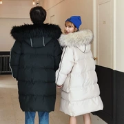 Quần áo mùa đông chic áo khoác cotton dài phiên bản Hàn Quốc của bánh mì dày lông lớn cổ áo cotton nam và nữ áo khoác cotton bf