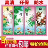 Meilan Bamboo Chrysanthemum Весна, лето, осенняя и зимняя китайская картина гостиная картина на стенах.