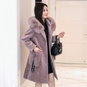 Chống biển lông cừu cắt áo khoác nữ đặc biệt giải phóng mặt bằng bán lông một 2018 mới dài trùm đầu áo khoác mùa đông
