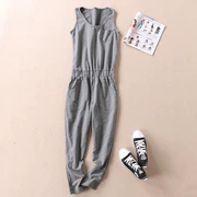 Mùa xuân mới eo thon Châu Âu và Hoa Kỳ jumpsuit giản dị nữ không tay jumpsuit chân quần D408