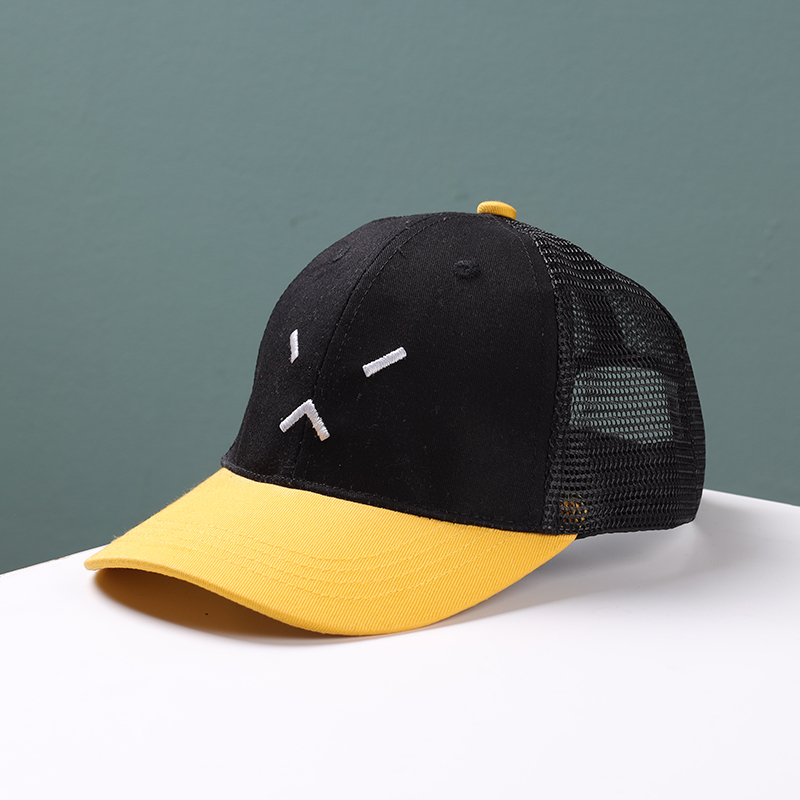 Black Net Hat Color Matching Expressionchildren Hat summer male girl Sunscreen Sun hat Korean version Thin Mesh peaked cap child ventilation Baseball cap