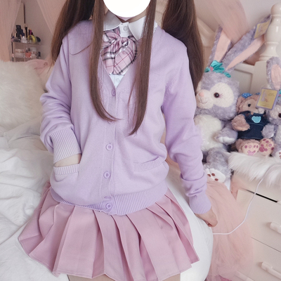 taobao agent Japanese cotton uniform, student pleated skirt, cardigan, colored knitted sweater, jacket