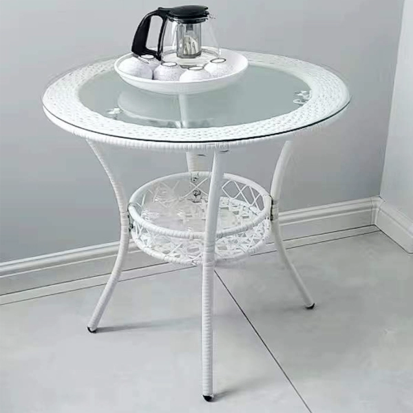 Đơn giản hiện đại lưu trữ ban công bàn tròn nhỏ mây thủy tinh bàn cà phê bàn ​​ăn tròn bàn cà phê nhỏ bàn giải trí bàn ăn 