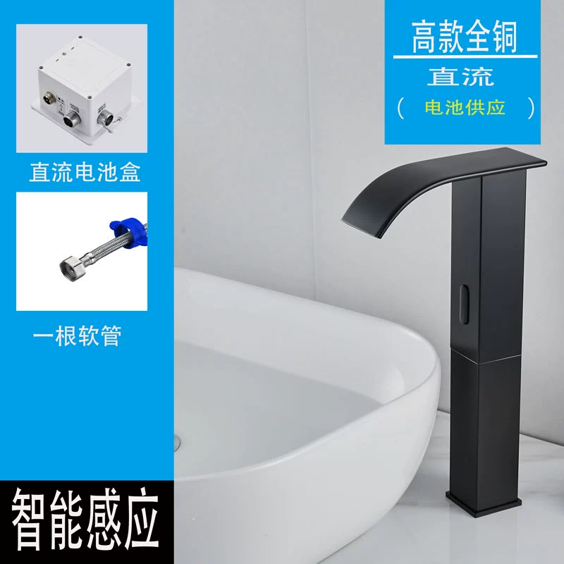 Thác nước vòi cảm ứng hoàn toàn tự động vòi cảm ứng đen trắng chậu rửa tay nóng lạnh đơn vòi thông minh hoàn toàn bằng đồng vòi cảm ứng toto Vòi cảm ứng