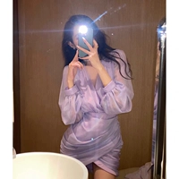 Сиреневое платье, дизайнерский приталенный корсет, юбка, V-образный вырез