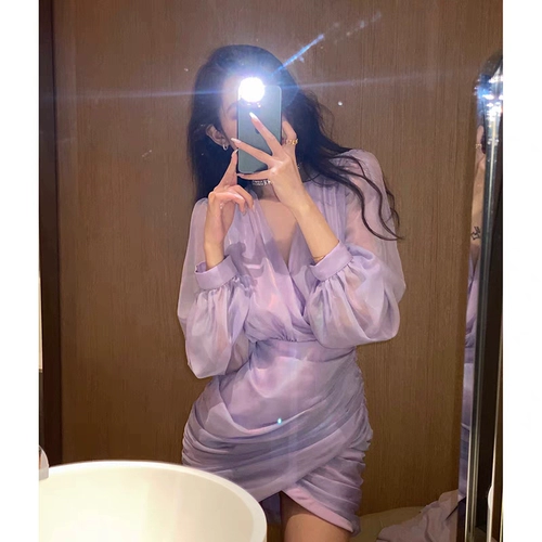 Сиреневое платье, дизайнерский приталенный корсет, юбка, V-образный вырез