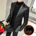 Áo khoác da nam áo khoác mỏng phù hợp với xã hội nam 2019 thu đông cộng với áo khoác nhung dày Zhang Han cùng một đoạn - Quần áo lông thú Quần áo lông thú