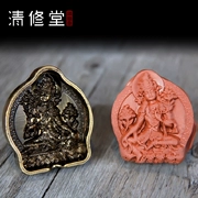 Phật Giáo tây tạng Lau Phật Hình Ảnh Màu Xanh Lá Cây Tara Khuôn Die Brass Craft Nguồn Cung Cấp Tôn Giáo Sự cống hiến Bộ Sưu Tập