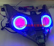 Áp dụng cho xe mô tô xenon Ma Jester T8 T9 đèn pha lắp ráp đèn pha mắt thiên thần mắt quỷ