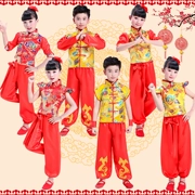 Trang phục biểu diễn trống của trẻ em, trang phục, bé trai, bé gái, lễ kỷ niệm, bài hát, thiếu nhi Rap, trang phục biểu diễn múa đỏ Trung Quốc - Trang phục