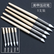 Dụng cụ làm móng bằng bút dập nổi Silicone khắc Openwork Pen Super Soft Rubber Silicone Pen Marble Stripe 5 Pack - Công cụ Nail