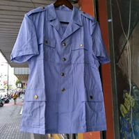 Инвентаризация старые товары 87 небо синий короткий шорт -рубашка с четырьмя карманными рубашками для карточки хлопка, военная коллекция фанатов, больше старой рубашки