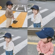 Biệt danh trẻ em kho vải siêu mềm vải trẻ em 2018 mùa thu mới Hàn Quốc thắt nút cổ cô gái Áo thời trang Hàn Quốc