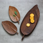 Thu hồi gỗ handmade Bắc Mỹ đen walnut tấm gỗ lá rắn gỗ trái cây sáng tạo khay đĩa trái cây khay trà