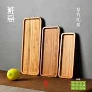 Phong cách Nhật Bản tre gỗ hình chữ nhật khay nhà Bắc Âu đĩa trà khay trà bánh mì đĩa gỗ tấm ăn tối khách sạn - Tấm