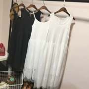 Hàn Quốc phiên bản mới mùa xuân và mùa hè lỏng kích thước lớn treo váy lưới váy dài vest váy ren váy dưới váy váy