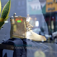 Shibuya mùa thu và mùa đông mới đơn giản đồng bằng giày nam của Anh Sa mạc BOOT thanh niên dây kéo shop giầy