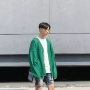Nhật Bản Harajuku quá khổ cỏ màu xanh lá cây áo len xuống vai bat tay áo chiếc áo len cardigan vài mô hình áo thủy triều thời trang nữ