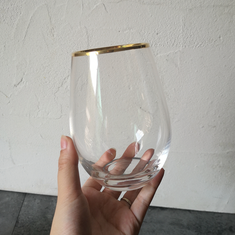 Phnom Penh Glass Egg Cup 550MlINS Internet celebrity Fairy dream Rainbow cup Girlish heart flower receptacle big belly Water cup Drink cup Desserts Mousse cup