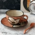 (bao gồm cả thìa) tráng men lò nung bằng tay retro có màu cà phê cốc pha màu cốc cốc gốm sáng tạo cặp cốc - Tách Tách