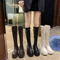 Демисезонные высокие сапоги на платформе, белые флисовые ботинки, удобная обувь, коллекция 2023, подходит для подростков