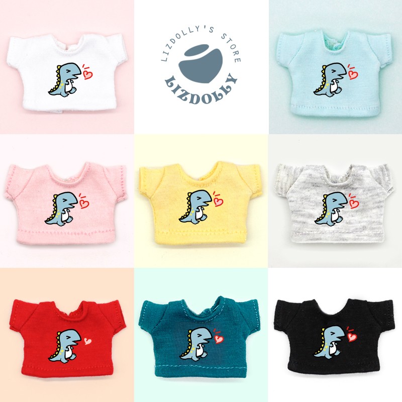 Printed T-shirt [Little Monster & 26]ob11 【 printing Short sleeve daily T-shirt 】 gsc Plastid Zhongbu bjd Baby Little cloth molly Meijie pig clothes