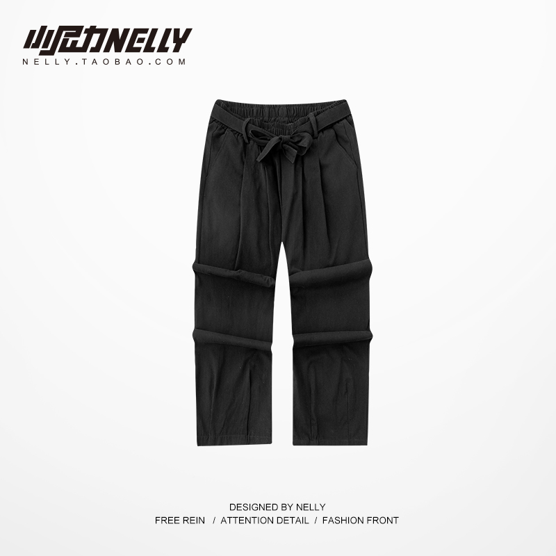 Blackautumn 2021 new pattern solar system trend cargo Overalls man Chaopai leisure time Straight tube easy Wide leg pants