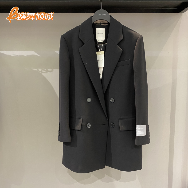 BlackWomen's wear / domestic Genuine products in the counter 2021 spring New clothes HUCA121C Korean version suit loose coat