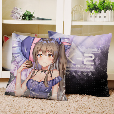 taobao agent Girls Frontline Girl frontline K2 anime custom square pillow cute bed cushion around the cushion