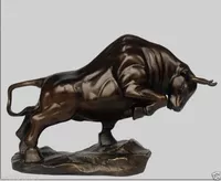 Китай чистый медь феншуй Fortune Qianqian Bulls Bulls Art Статуя
