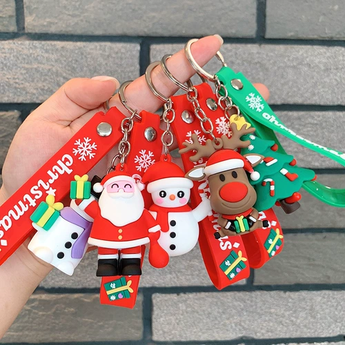 Рождественский брелок для пожилых людей, силиконовая кукла, ключи от машины, украшение на сумку, подарок на день рождения