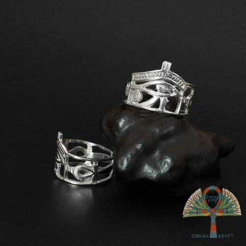 Импортированные египетские серебряные украшения чистого серебряного ручной работы Ankankatus Eye's Eye Palace Retro Cuttish Open Ring