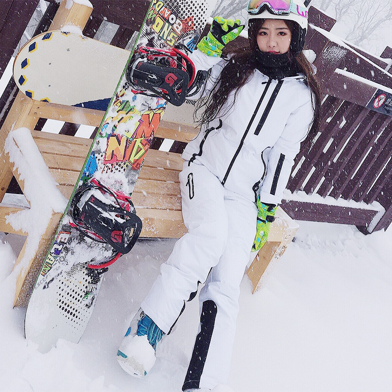 Купить Лыжная одежда Открытый лыжный костюм плюс размер одиночные и двойные пластины утолщение теплый лыжный костюм женский мужской белый водонепроницаемый ветрозащитный лыжные брюки женщин McKinley в интернет-магазине с Таобао (Taobao) из Китая,