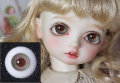 taobao agent [YH] BJD real -human style glass eye bead/H03 pink green 12mm14mm16mm18mm small iris