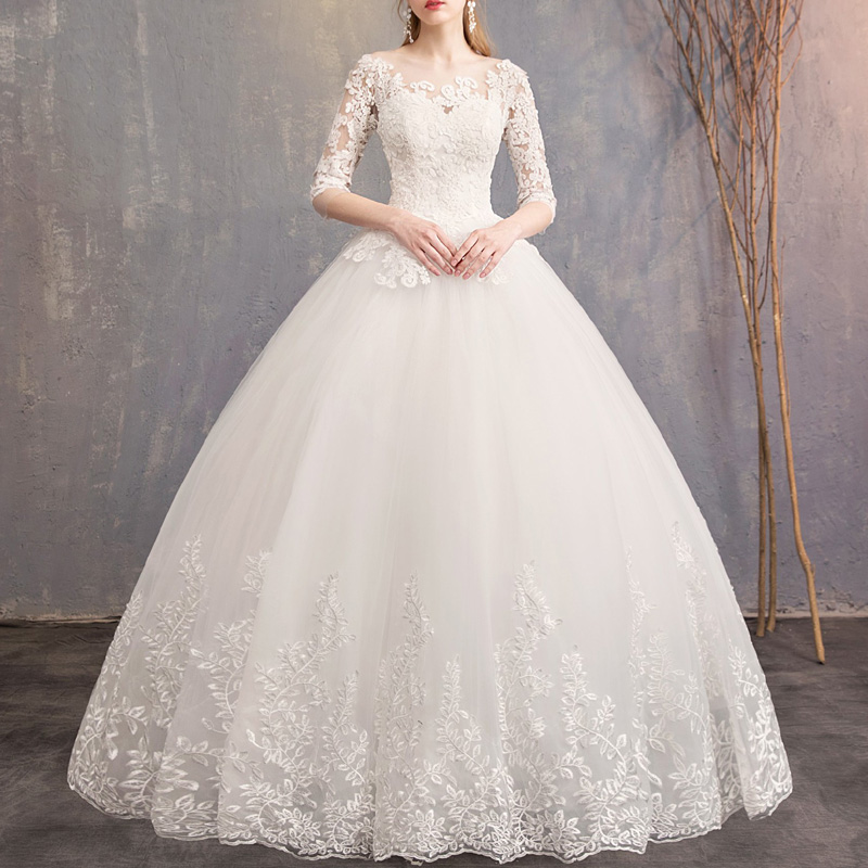  White D30 wedding dress-sending veil-skirt support+X3L is suitable for 160-180 catties  