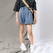BBW 家 Quần jeans bé gái mùa hè 2019 quần lửng trong quần lửng ống rộng trẻ em retro hot 5 5 - Quần jean