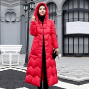 Giải phóng mặt bằng chống phong cách Trung Quốc phần dài trên đầu gối dày Slim áo gió quốc gia nữ mùa đông mới xuống áo khoác cotton